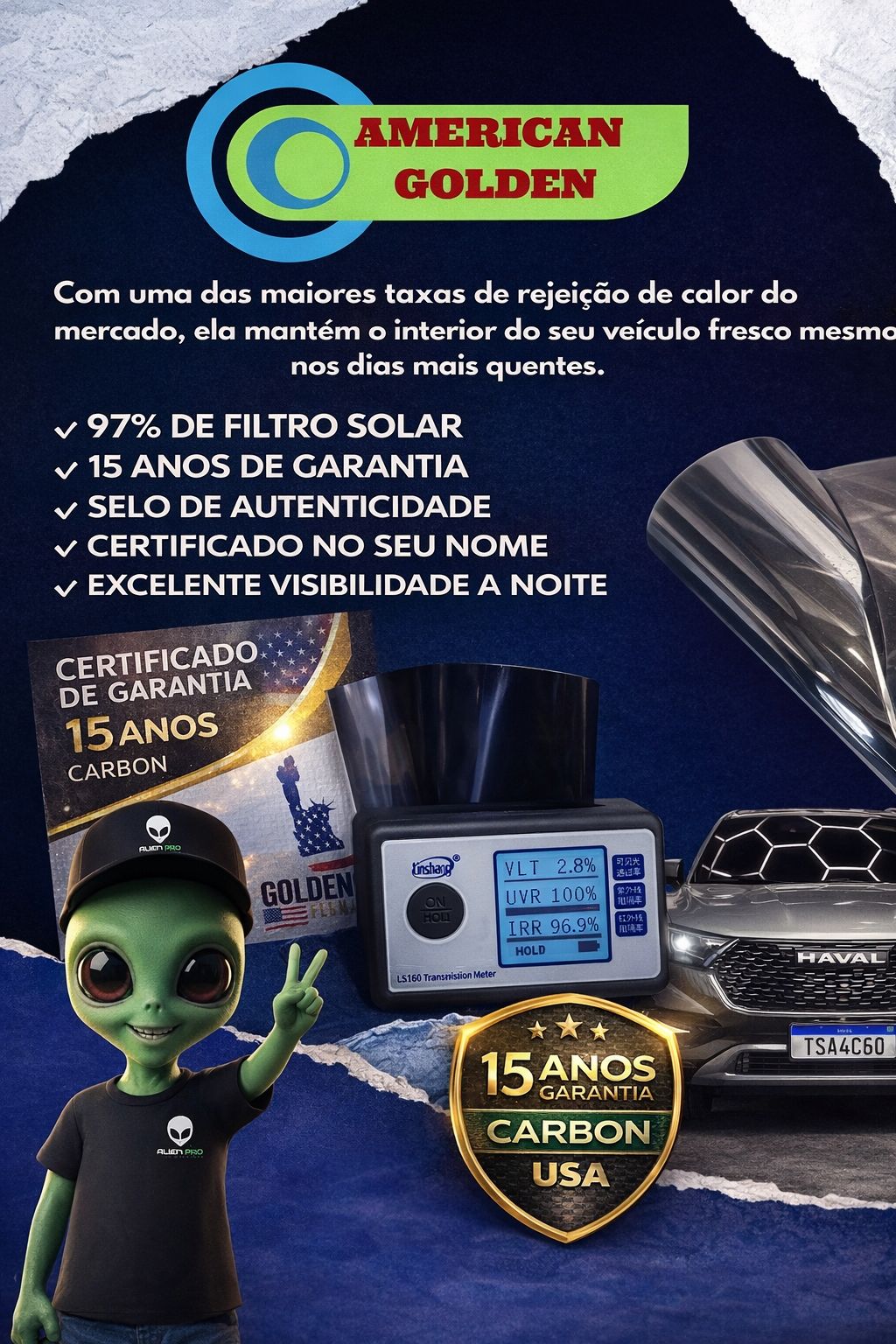 Pelicula Nanoceramica American Golden
